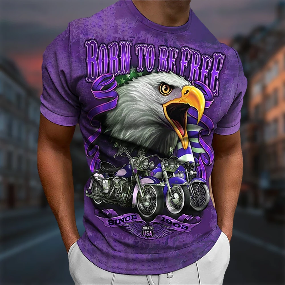 

Забавная футболка с рисунком животного, Мужская 3d Винтажная футболка с рисунком орла, мужские Модные уличные Топы большого размера с круглым вырезом