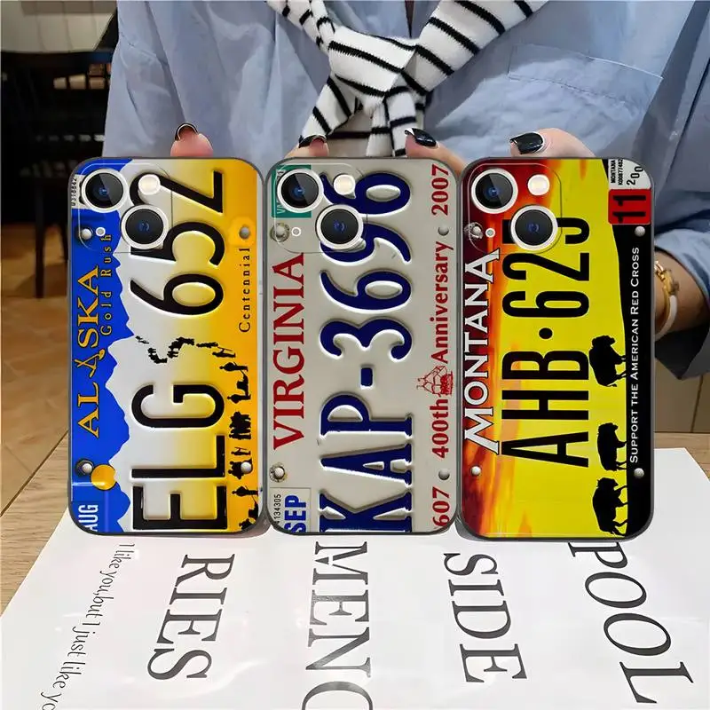 

Чехол для телефона с номерным знаком в стиле ретро для Iphone 11 14 13 12 Pro Max Xr X Xs Mini для 6 6s 7 8 Plus Мобильный телефон Аксессуары