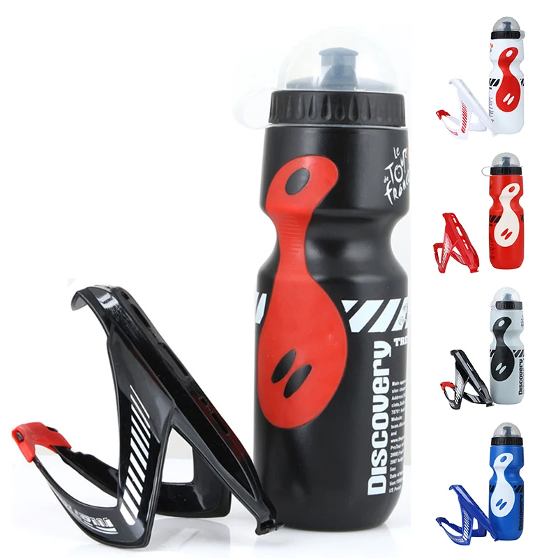 

650ML Mountain Bike Bicycle Cycling Water Drink Bottle+Holder Cage Outdoor Sports Plastic Portable Kettle Water Bottle Drinkware