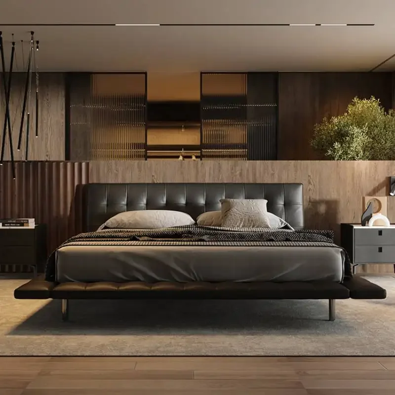 Низкопрофильная элегантная кровать с двойной платформой европейские