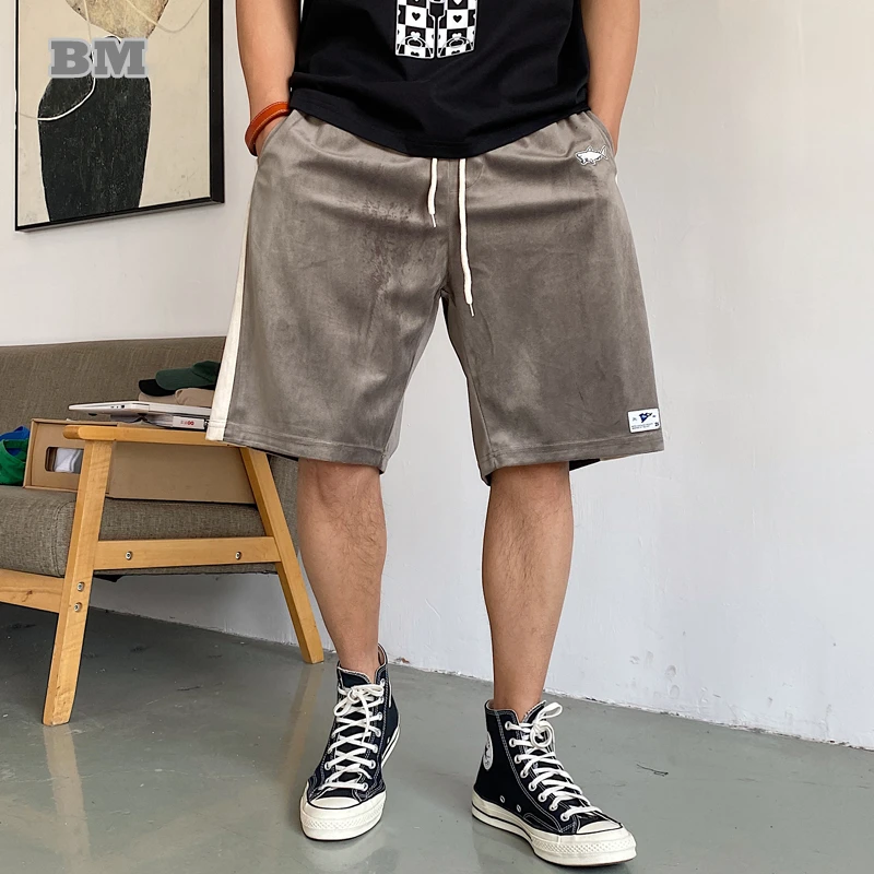 Japanese Streetwear Hip Hop Sports Basketball Shorts Men Clothing 2022 Summer Korean Trendyol Patchwork Casual Beach Pants Male