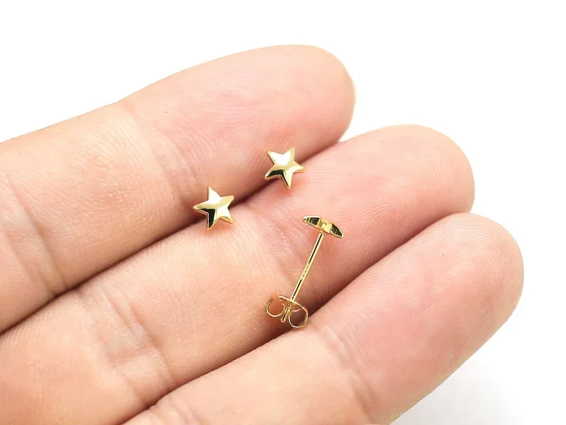 6 шт. серьги-гвоздики в форме звезды изящные серьги сердца минималистичные