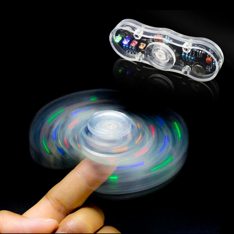 electronic diy kit Fingertip Gyro Light Fidget Finger Toy Hand Spinner   Durable Fingertip Gyro for Adults and Kids