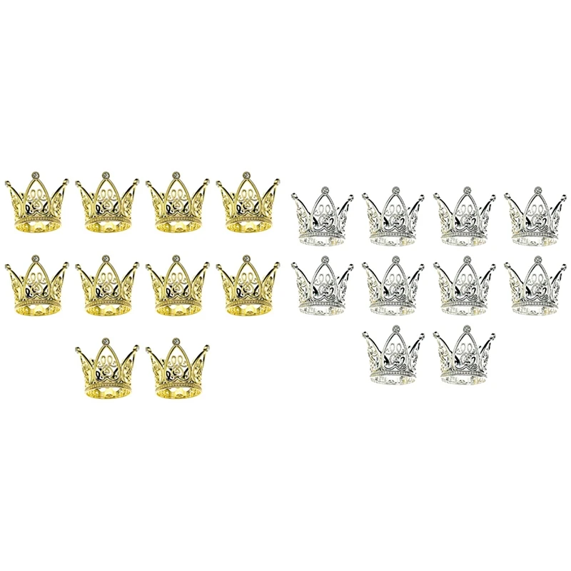 

10Pcs Mini Crown Princess Topper Crystal Children Hair Ornaments For Wedding Birthday Party Cake Decorating Tools