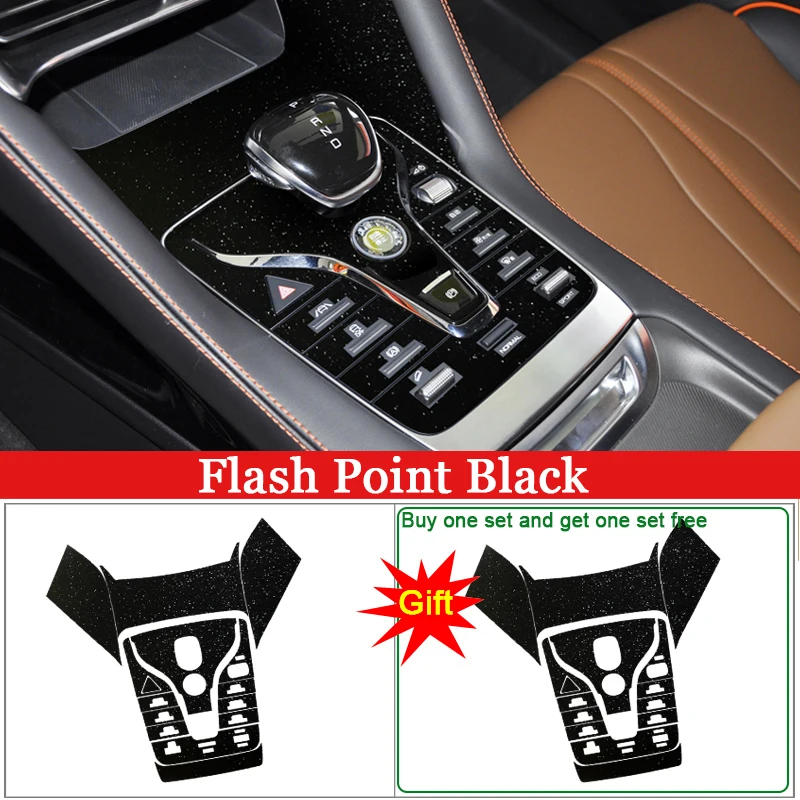 

Наклейка на салон автомобиля, защитная пленка для коробки передач для BYD SONG PLUS DMI 2022 2023, наклейка на панель переключения передач автомобиля, черные аксессуары из углерода