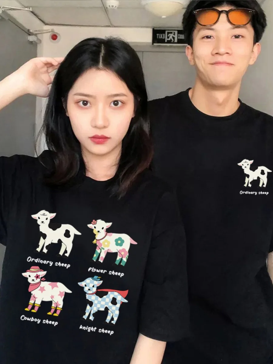 Женская футболка с коротким рукавом мультяшным принтом