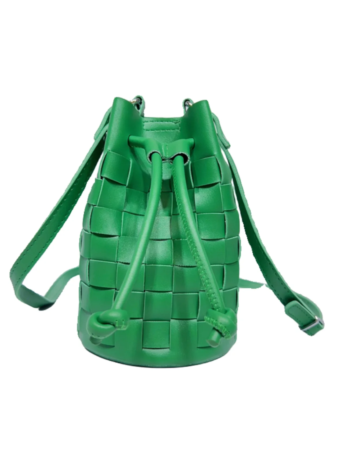 Новая модная тканая сумка-ведро на плечо универсальная однотонная женская сумка