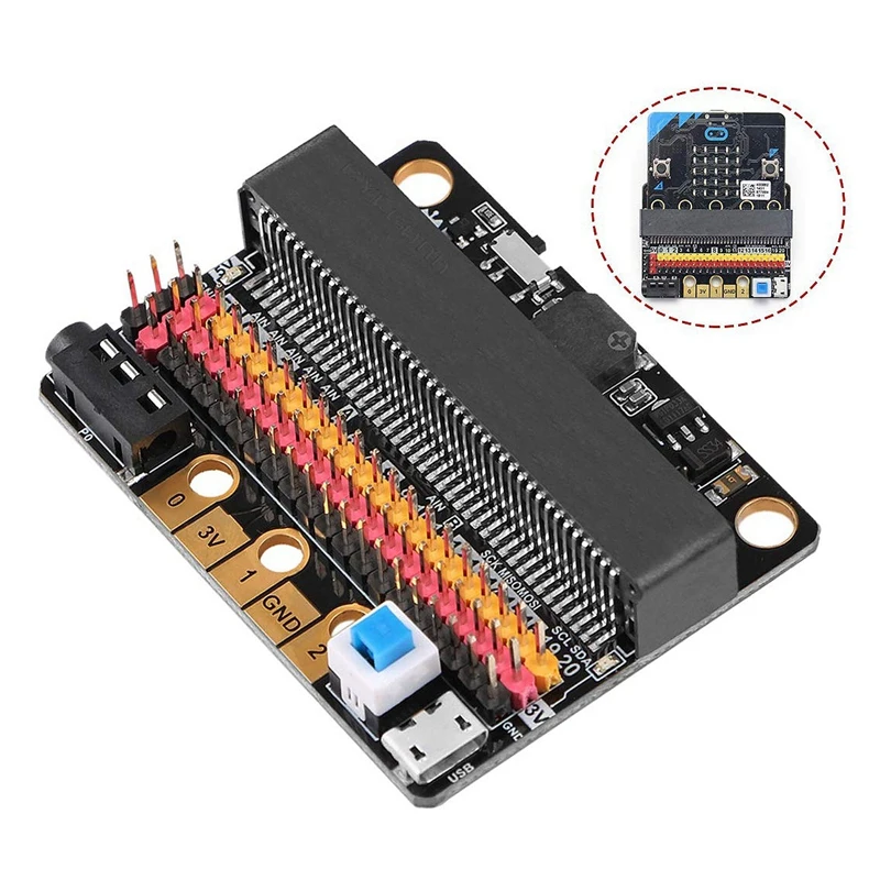 Плата расширения Micro-Bit IOBIT V2.0 прерывающий адаптер экран с зуммером для BBC Micro:Bit