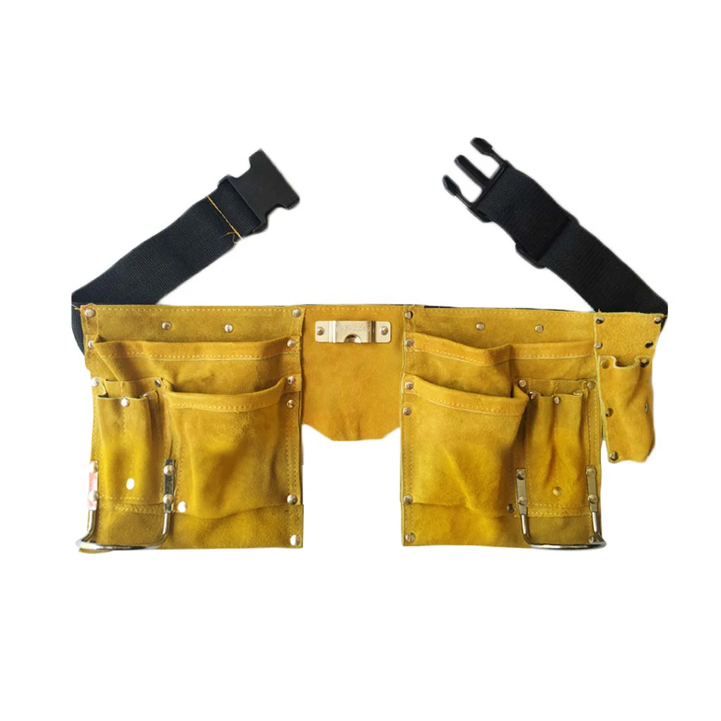 

Leather Tool Belt High Efficiency Storage Pouches Carpenter Construction Buckle Kits Electrician Belts Work Apron