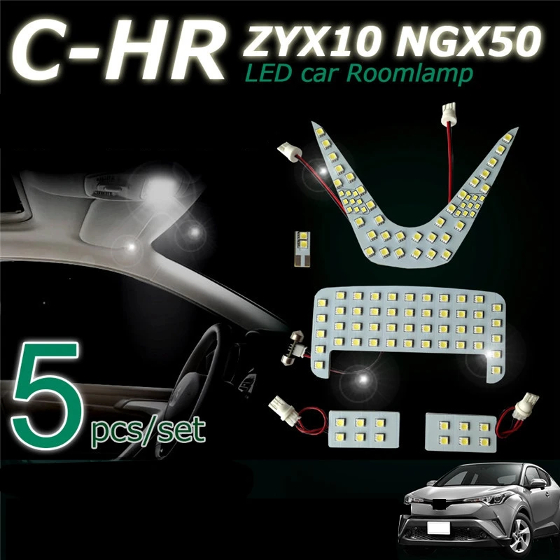 

LED Car Roof Interior Light Reading Cabin Map Lamp Bulbs Kit for Toyota C-HR NGX50 ZYX10