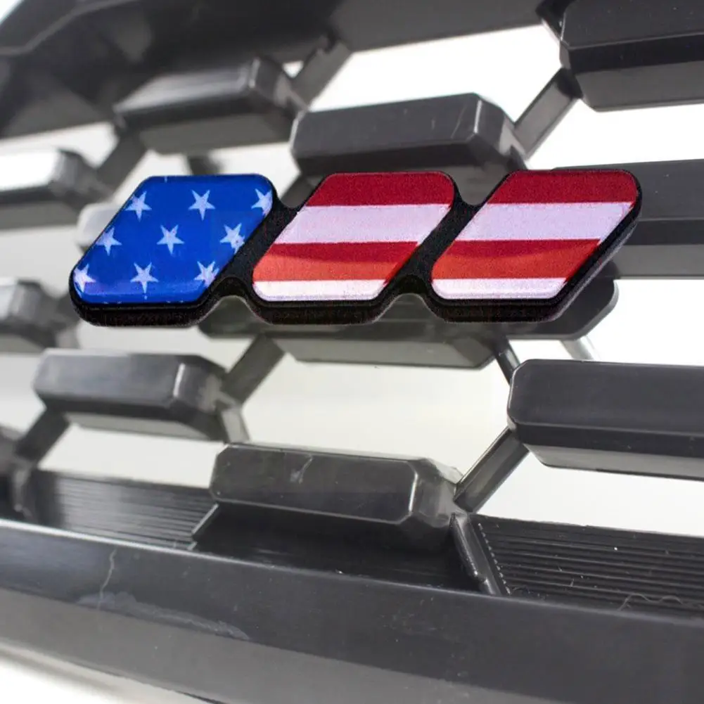 

Tri-color 3 Grille Badge Emblem Decoration For Toyota Tacoma 4 Runner Tundra Rav4 Highlander Modified Decorative Strip X8T4