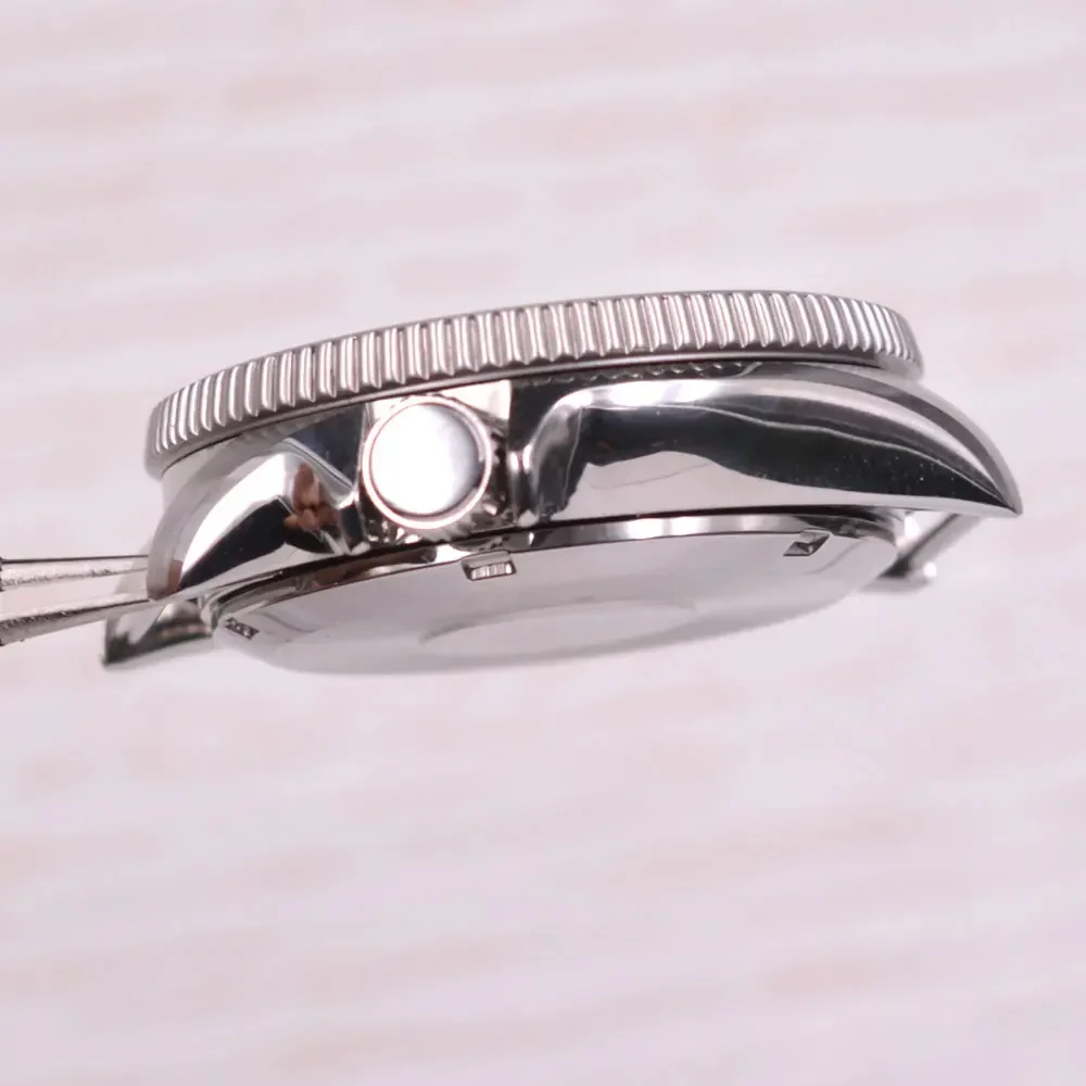 Часы 37 мм Φ черный/синий Безель сапфировое стекло нержавеющая сталь Fit NH35 NH36