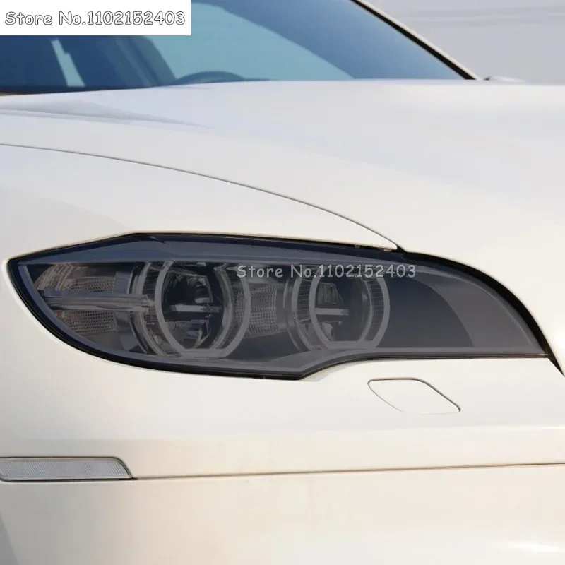 Фото 2 шт. для BMW X6 M E71 2008-2014, оттенок автомобильных фар, черная защитная пленка, передняя фара, прозрачная наклейка из ТПУ, аксессуары №3