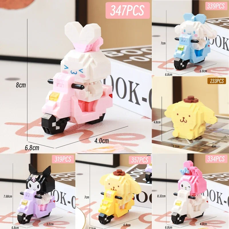 

Sanrio строительные блоки мультяшная модель обучающая детская игрушка собранная фигурка кавайный подарок на день рождения HelloKitty mymelody Kuromi