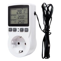 digital temperature controller socket outlet eu plug thermostat with timer switch sensor probe heating cooling