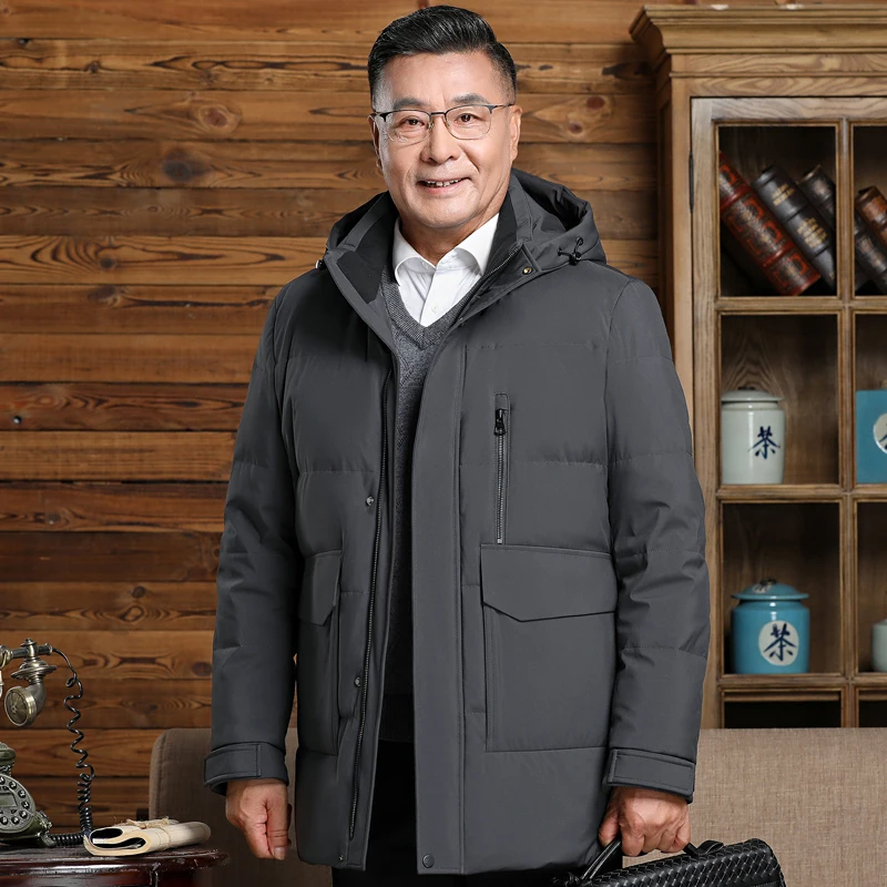 Мужской пуховик с капюшоном цвет в ассортименте