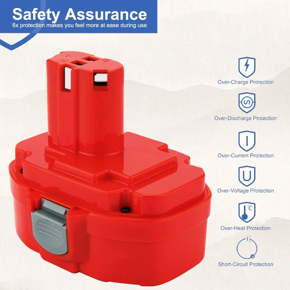 

2022 12800mAh replacement battery for 18Vmakita4334D 4334DWA 4334DWAE 4334DWD 8390D 8391D R180DWA JR180DWAE HITACHI eb1214s