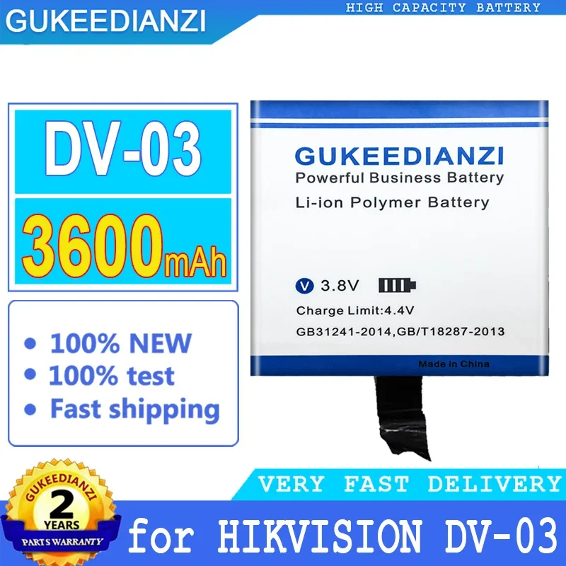 

DV03 3600mAh High Capacity Battery For HIKVISION DV-03 Mobile Phone Batteries High Quality