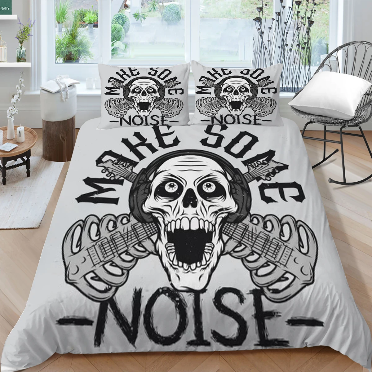 

Wholesale European Pattern Hot Sale Soft Bedding Set 3d Digital Skull Printing 2/3pcs Duvet Cover Set ES/DE/EU/AU/US Size