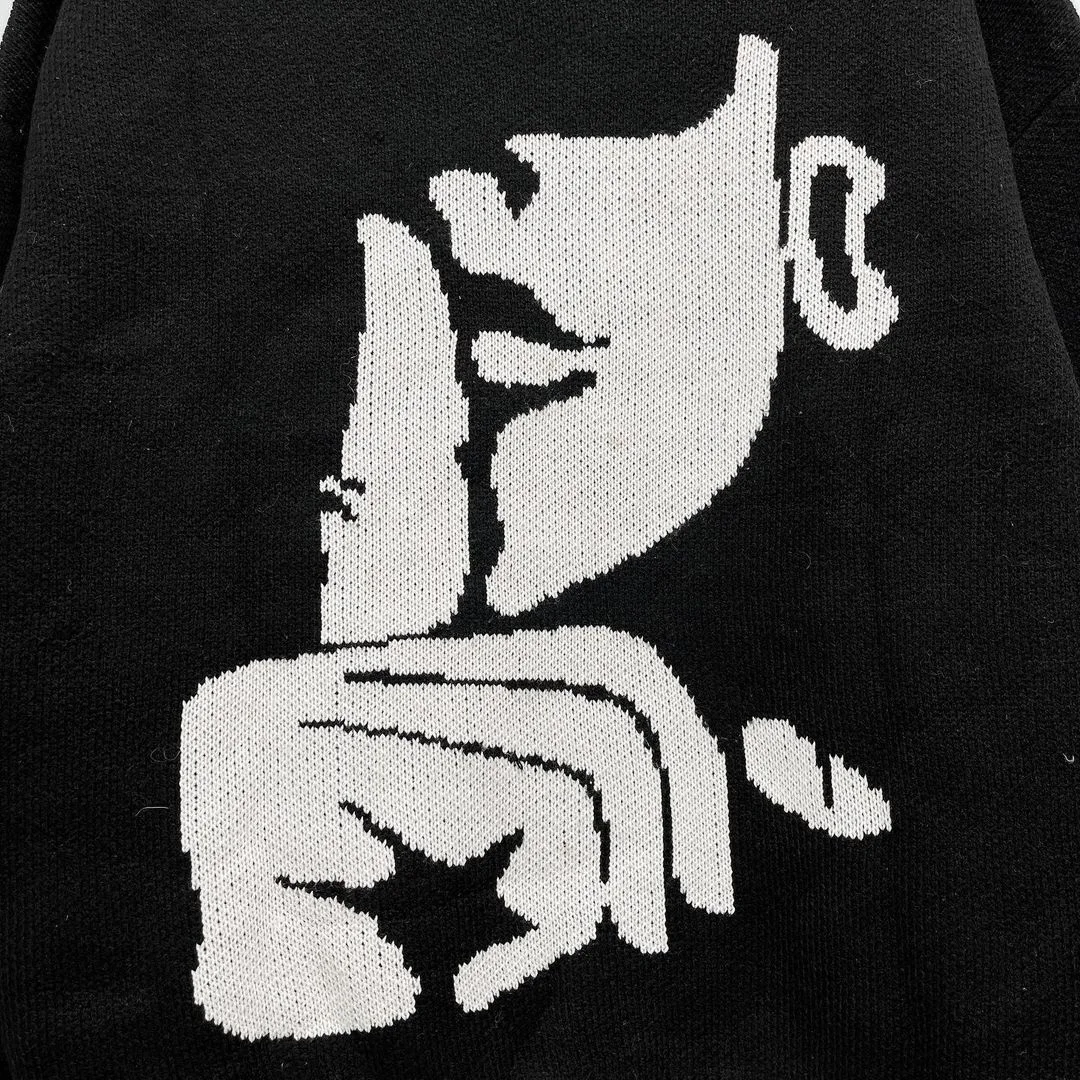 Y2k traf пуловер свитер с длинным рукавом ретро уличный принт полосатый аниме одежда