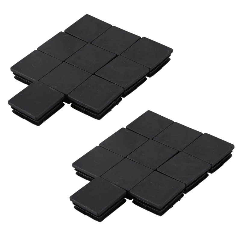

20 Pcs Plastic Square Blanking End Cap Tubing Tube Inserts 38Mm X 38Mm