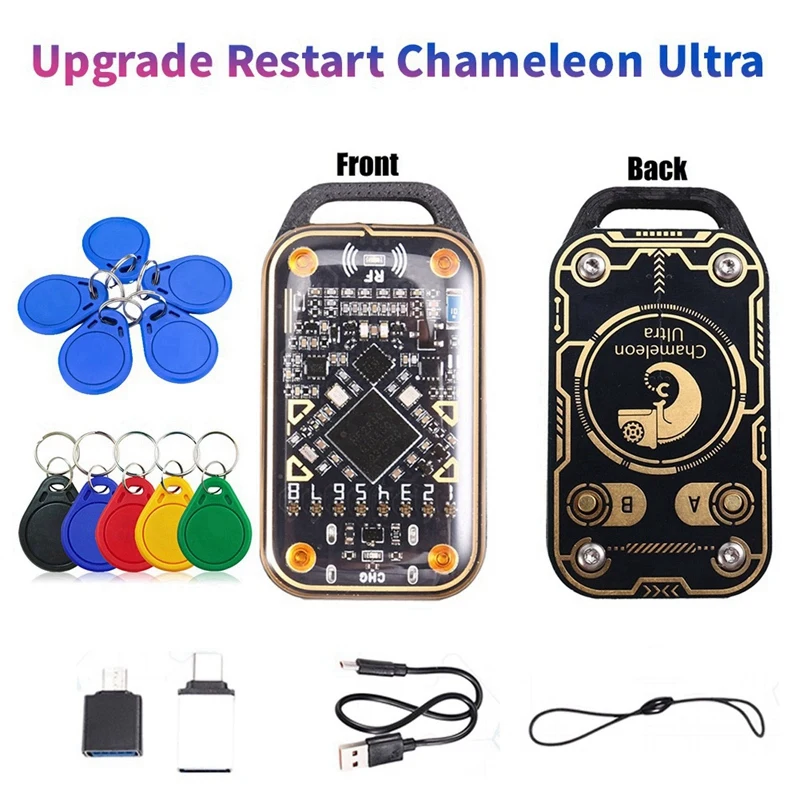 

Эмулятор смарт-карт Chameleon Ultra Upgrade, RFID-считыватель смарт-чипов + 5XUID-брелок, декодирование карт 13,56 м, NFC-дубликатор 125K-[A04I]