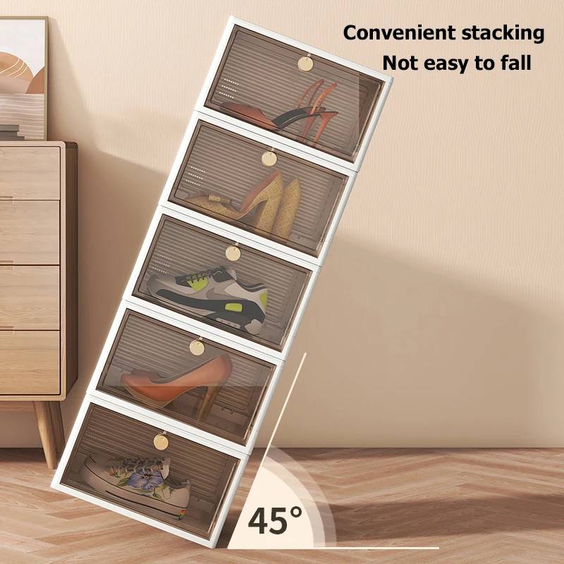 Ящик для хранения обуви большого размера зеркальный дисплей в шкафу прозрачная