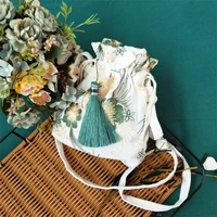 chinese style tassel drawstring bag ancient hanfu bag fairy embroidery messenger shoulder bag traditional chinese costume purse