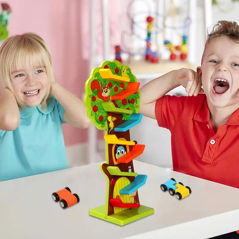 Деревянная игрушка-рамп с изображением белки животного гоночная машина для