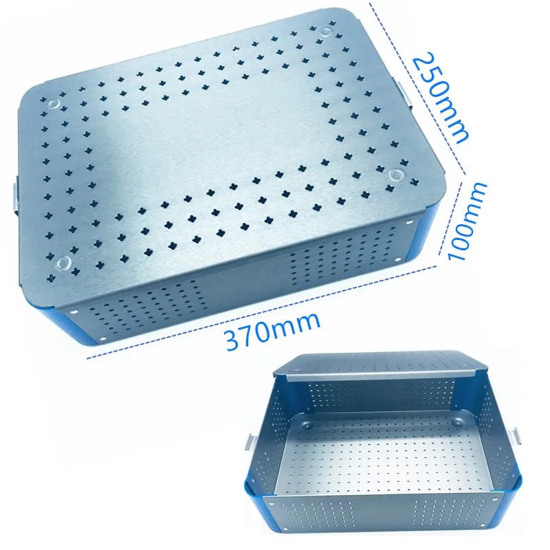 Sterilization Tray Box Case Aluminum Disinfection Box  Single layer Ophthalmic Dental Surgical Instruments