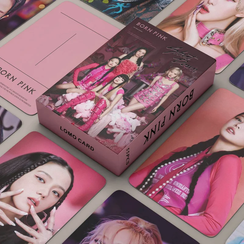 

Kpop Black and Pink Album BORN PINK Photocards JISOO JENNIE LISA ROSE Collectible LOMO Card Set