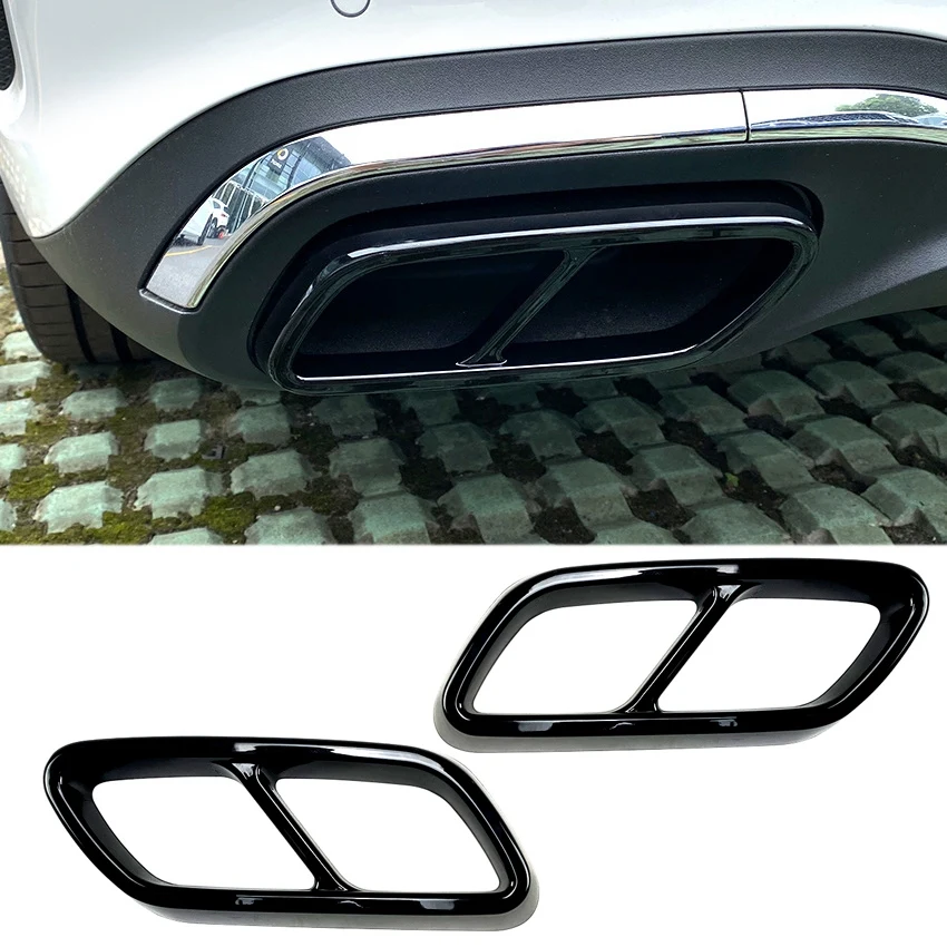 

Наконечник глушителя выхлопной трубы для Mercedes-Benz C-Class W206 C200 C260 C300 2022 + AMG, блестящий черный АБС-пластик