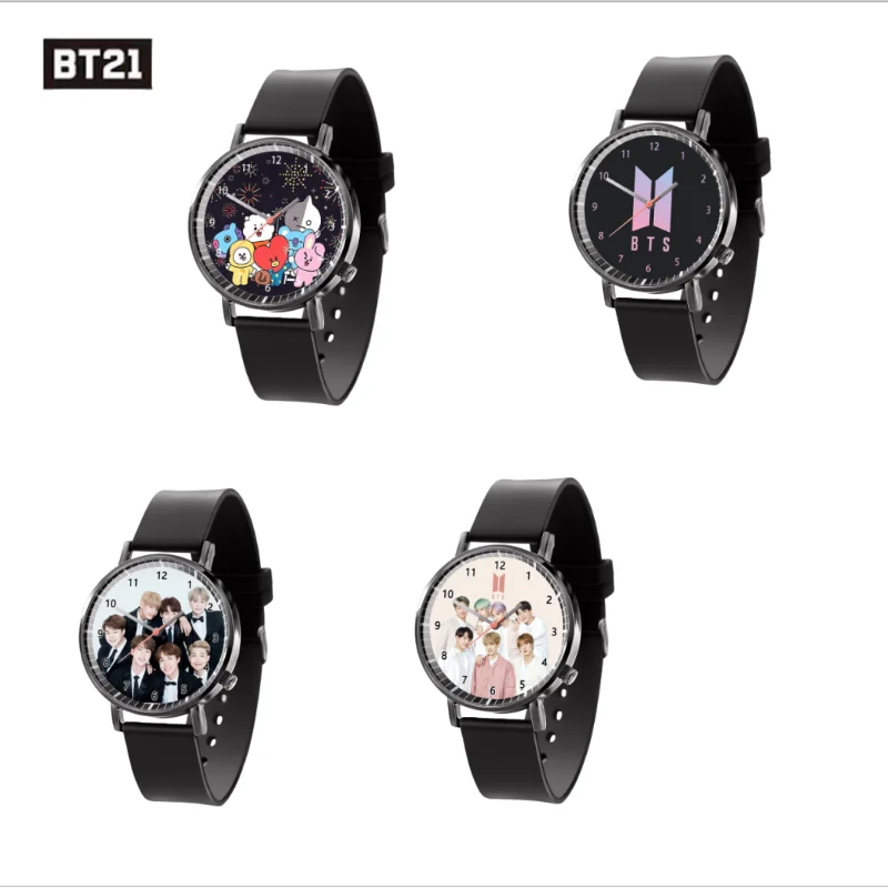 

Bt21 аниме ультра тонкие кварцевые часы креативные простые кавайные студенческие часы звезды повседневные Водонепроницаемые силиконовые ре...