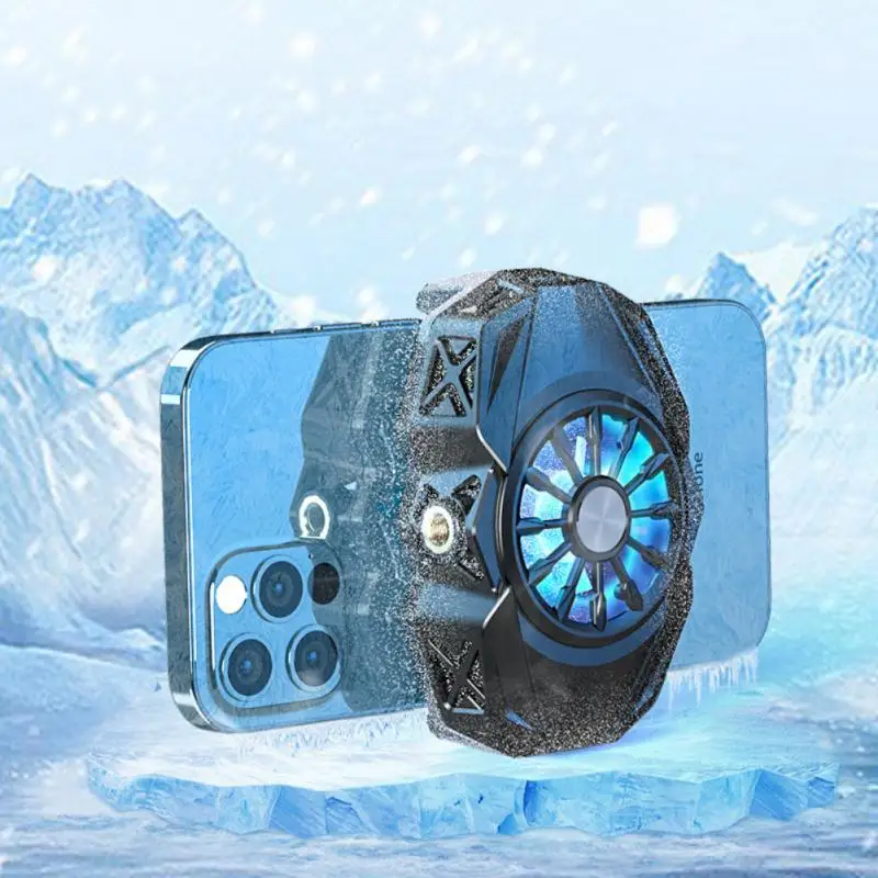 

Universal Aluminum Mobile Phone Game Cooler For Iphone/xiaomi/samsung Gamepad Cooling Fan Desktop Mobile Phone Flat Bracket Mute