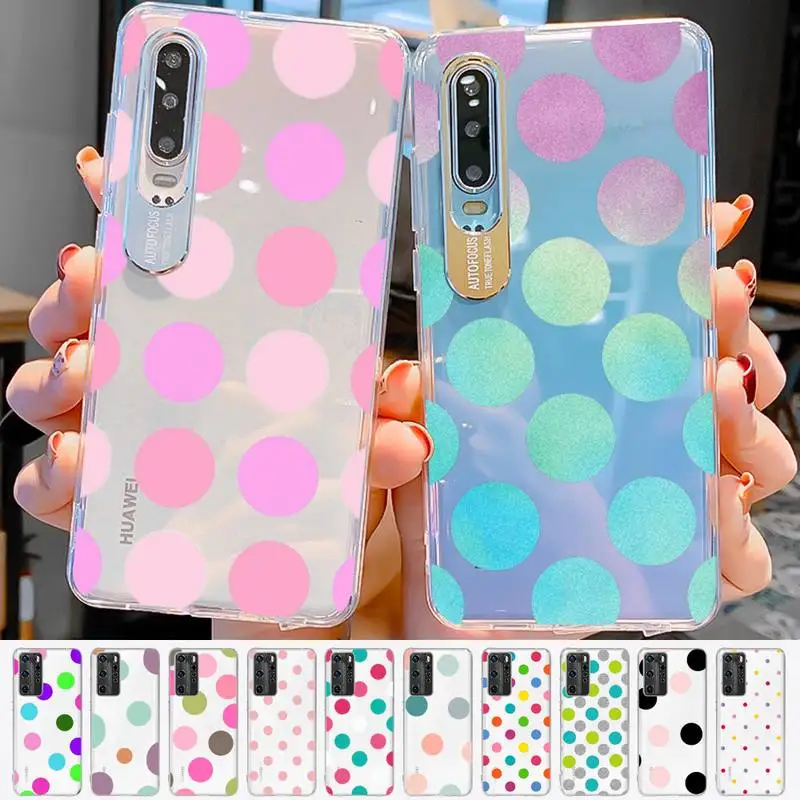 

Cute Polka Dot Phone Case for Samsung S10 20 22 23 A10 40 for Xiaomi10 Note10 for Huawei P50 20 Honor60 70