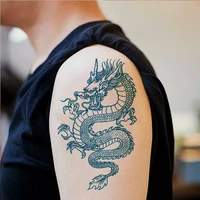 1pc chinese dragon fake tattoo water transfer waterproof temporary sticker women men sexy beauty body art cool stuff arm art