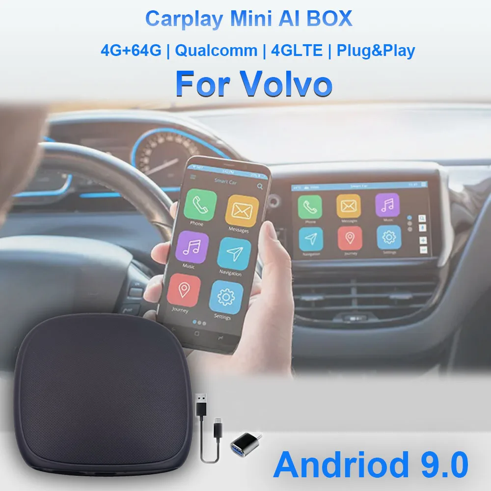 

Carplay Ai Box Applepie Wireless Smart Car Player Qualcomm 4+64G Android Auto Applepie Plug and Play Mini Youtube For VW volvo