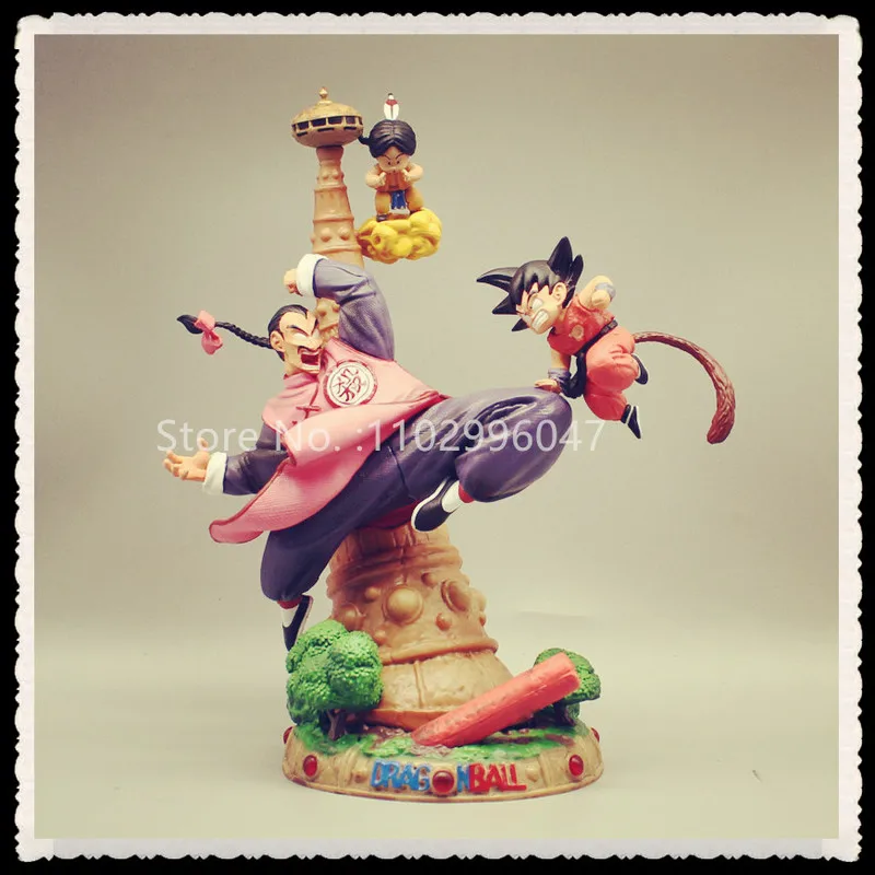 

27cm Dragon Ball Gk Figures Ucs Tao Pai Pai Vs Son Goku Jr. Fairy Tower Models Collectible Ornaments Statues Kids Toys Gifts