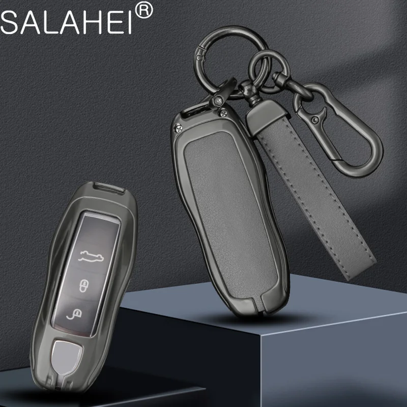 

Zinc Alloy Leather Smart Car Key Covers Case Shell For Porsche Cayenne 911 996 Macan Panamera Boxster 986 987 981 Auto Accessory