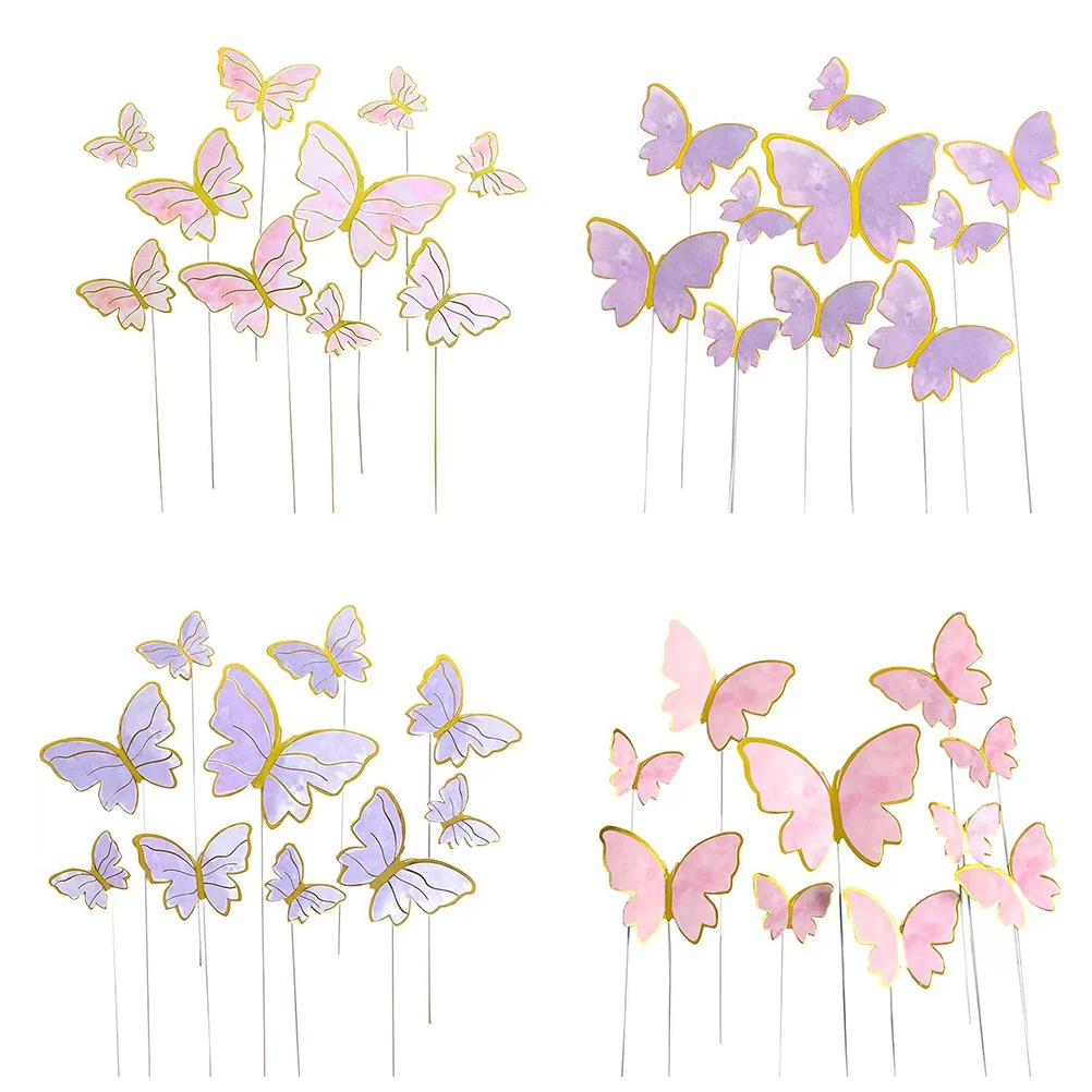 

Butterflies Cake Ornament Wedding Party Colorful Cake Picks Cake Butterflies Toppers Birthday Pastry Decor