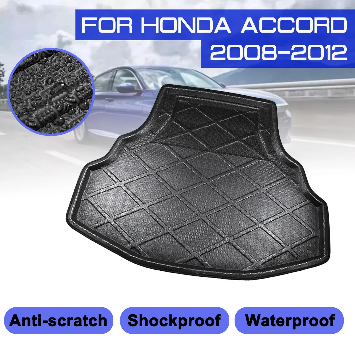 

Для Honda Accord 2008 2009 2010 2011 2012 автомобильный напольный коврик Ковер задний багажник защита от грязи