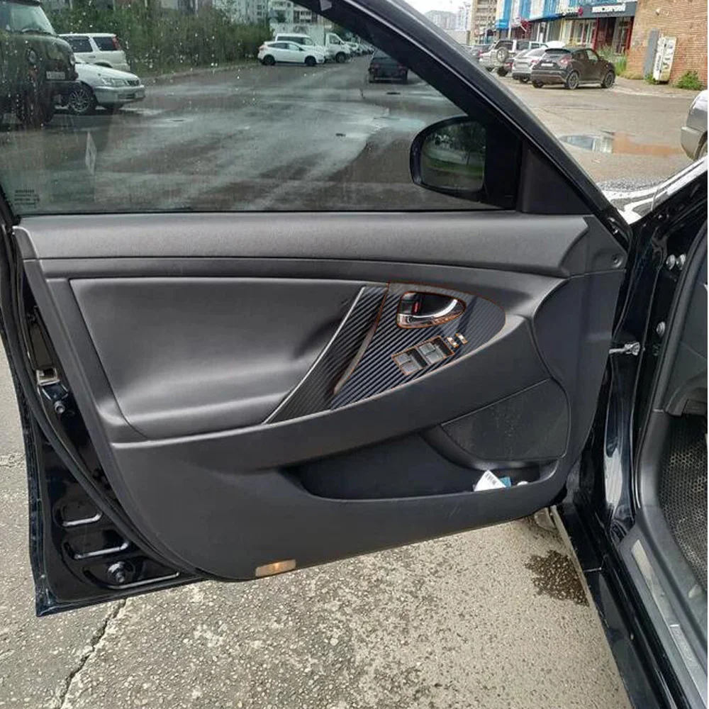 Фото Для Toyota Camry Aurion XV40 2007-2011 автомобильный Стайлинг из углеродного волокна салона автомобиля центральная консоль цветная молдинг наклейка наклейки детали №5