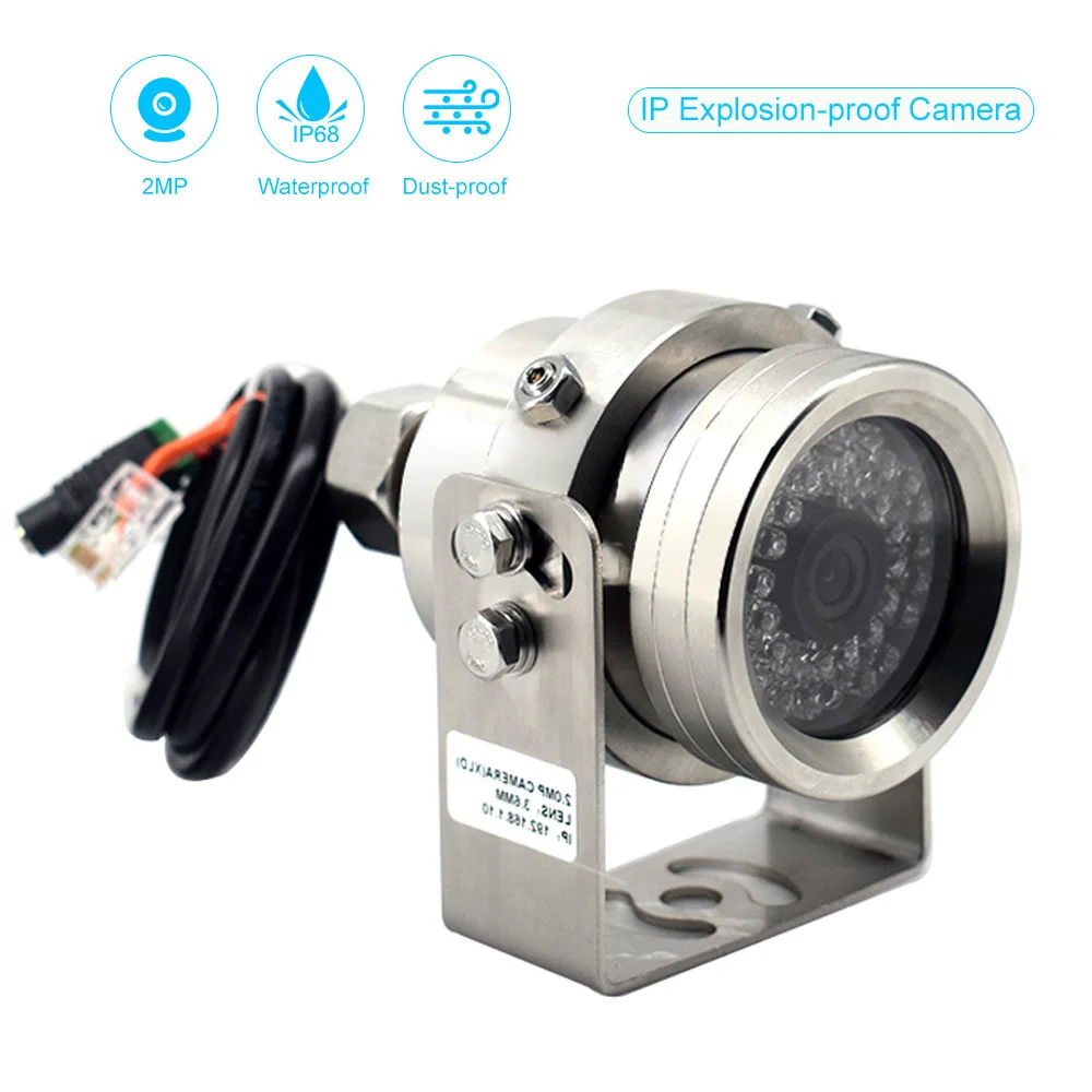 

IP-камера 1080P, Взрывозащищенная, стандартная, 2 МП, IP68, HiSilicon, камера видеонаблюдения, из нержавеющей стали 304