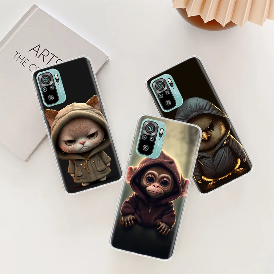 Чехол для телефона Monkey Frog Pig Cow Bird Cat Animal Xiaomi Poco X6 X5 X4 F4 GT X3 NFC F6 Pro 5G M5 M5S M4 M3 Mi F5 F3 F2 F1 Clear
