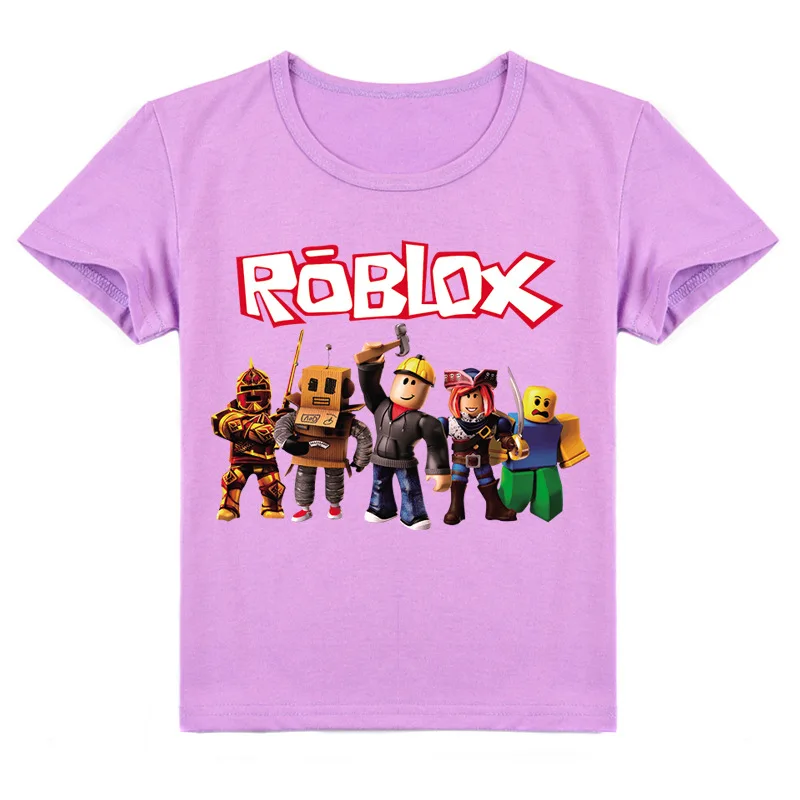 Roblox Детская Летняя Модная Футболка С Короткими Рукавами И Мультяшным Принтом
