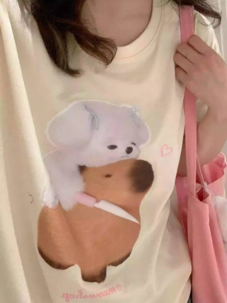 ADAgirl Kawaii футболки с принтом аниме женские короткими рукавами в японском стиле