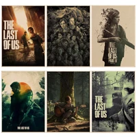 the last of us retro kraft paper poster kraft paper prints and posters posters wall stickers