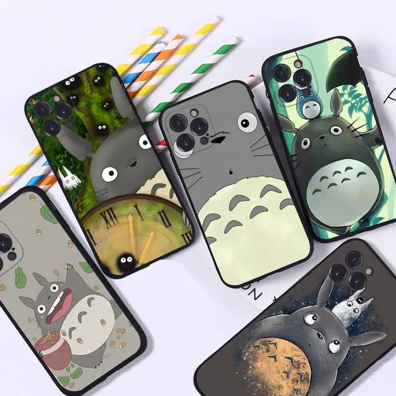 

Cute Totoro Phone Case For iPhone 6 7 8 Plus 11 12 13 14 Pro SE 2020 MAX Mini X XS XR Back Funda Cover