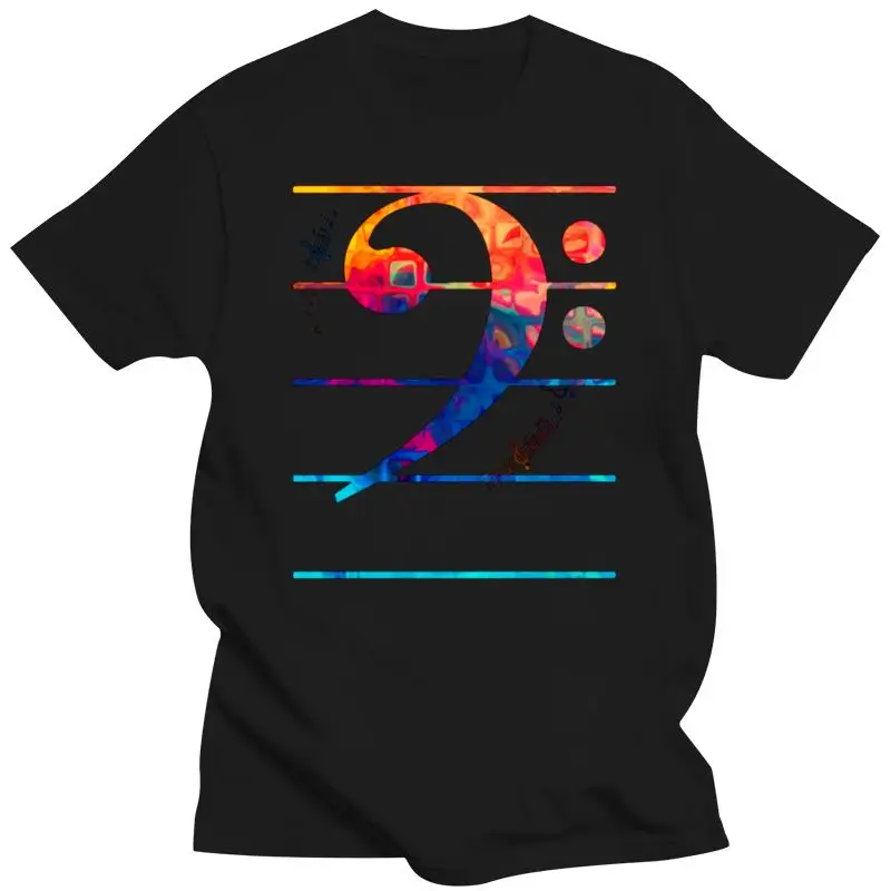 

2022 Art Music T-Shirts Bass Clef Color Note Classic Print T Shirts Mens Summer Autumn Streetwear High Quality Christmas Gift T