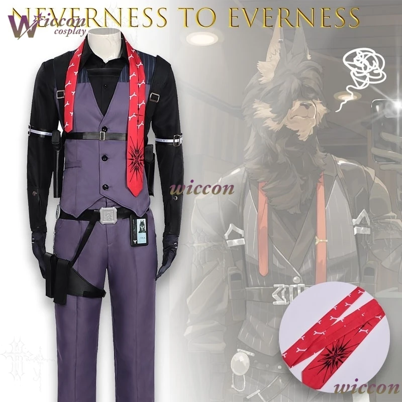 Фото Костюм для косплея MoeMimic Anime Game Neverness To Everness: полный комплект с меховым костюмом, пальто, жилетом, брюками, поясом и сумкой №2